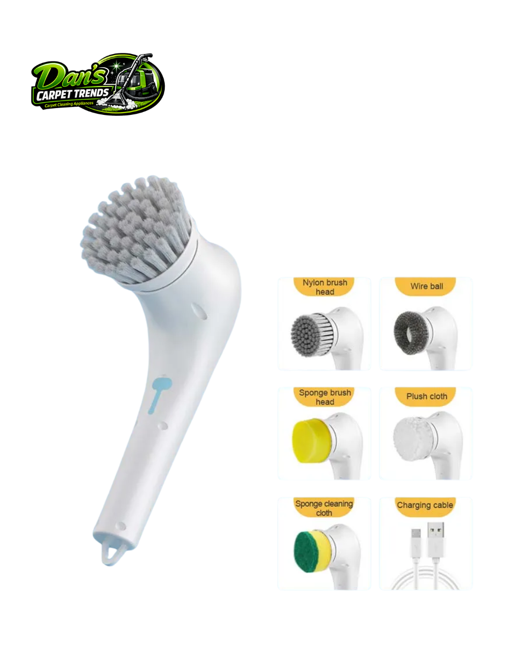 Dan's Carpet Trends electric scrubber for daily kitchen cleaning tasks